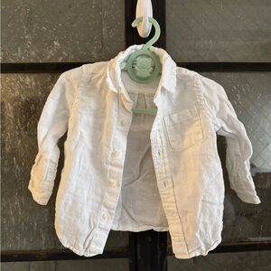Janie and Jack - White Button-Up Baby long sleeve summer Shirt